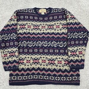 Vintage Abercrombie and Fitch Sweater Mens Medium Pullover Knit Nordic‎ Wool